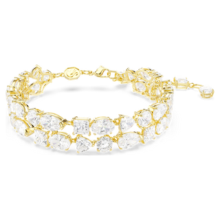 Braccialetto Mesmera, Taglio misto, Bianco, Placcato color oro