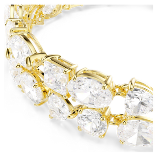 Braccialetto Mesmera, Taglio misto, Bianco, Placcato color oro