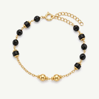 Bracciale con sfere e forme geometriche in Onice Nero