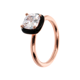 Bronzallure Ring with Nano Crystal Square