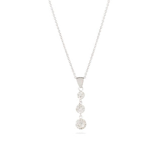 Collana Fabiani in argento con pendente trilogy in oro bianco e crystal white - Fabiani Gioiellerie