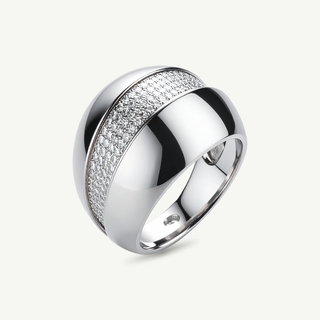 Anello Fabiani a fascia in argento 925 con Zirconi