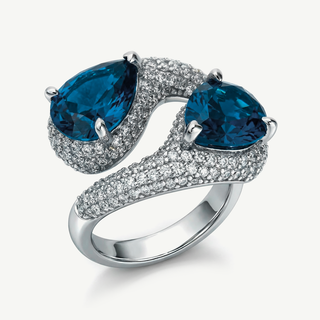 Anello Fabiani contrariè in argento con zirconi