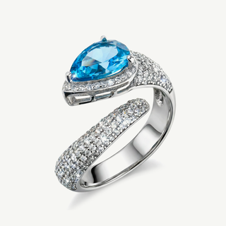 Anello Fabiani contrariè in argento con zirconi