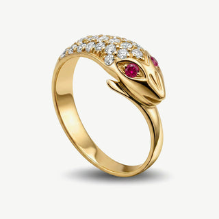 Anello Fabiani a Fascia con Serpente in Oro 9kt
