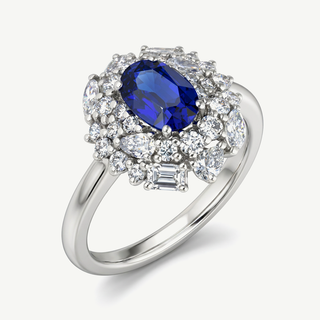 Anello Fabiani Margherita con Zaffiro e Diamanti