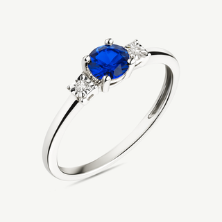 Anello Gemmarara Trilogy con pietra 0,55 ct – Oro bianco 9Kt