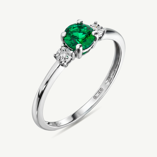 Anello Gemmarara Trilogy con pietra 0,45 ct – Oro bianco 9Kt