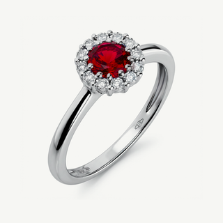 Anello Gemmarara Margherita con rubino 0,60 ct e diamanti