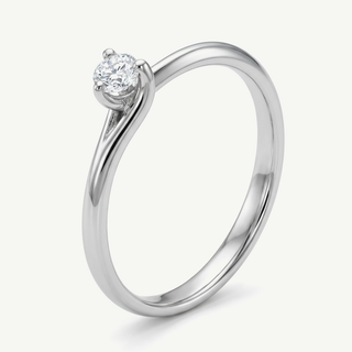 Anello Gemmarara solitario in oro bianco 9kt con diamante naturale