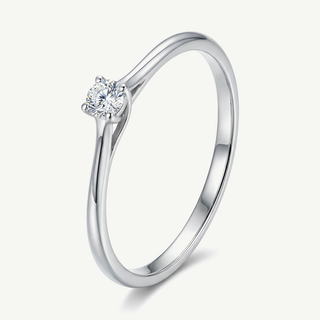 Anello solitario Gemmarara in oro bianco 9kt con diamante naturale Piquet