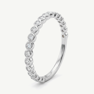 Anello Gemmarara Riviera in Oro Bianco 9kt e Diamanti Piquet