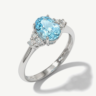 Anello Fabiani con Acquamarina 1,00 Ct e diamanti 0,12Ct