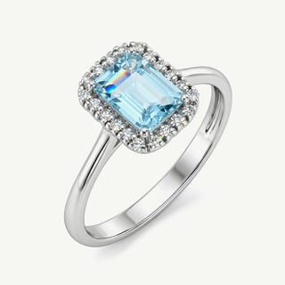 Anello Fabiani Margherita con Acquamarina e Diamanti