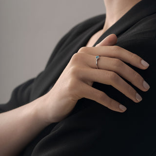 Anello Fabiani solitario in oro bianco con acquamarina 0,10ct - Fabiani Gioiellerie