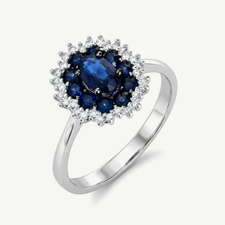Anello Fabiani Margherita con zaffiri e diamanti