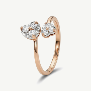 Anello Fabiani contrarié con diamanti in oro rosa 18kt