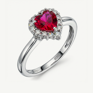 Anello Gemmarara Cuore 0,95 ct in oro bianco 9Kt