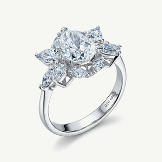 Anello Jadema Goccia con diamante Lab Grown 3,16 ct – Oro bianco 18Kt