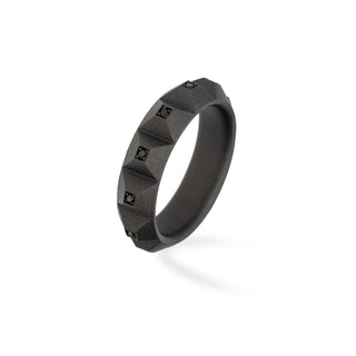 Anello T gioielli in titanio con diamanti neri 0,13Ct - Fabiani Gioiellerie