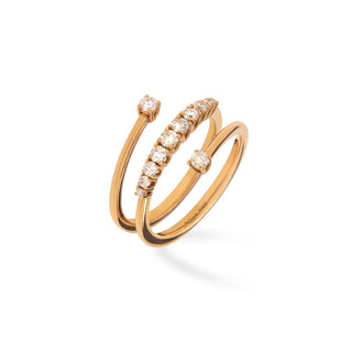 Anello Fabiani contrariè in oro rosa e diamanti 0,44Ct. - Fabiani Gioiellerie