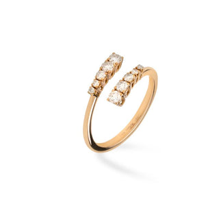 Anello Fabiani contrariè in oro rosa con diamanti 0,37Ct - Fabiani Gioiellerie