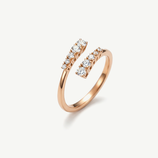 Anello Fabiani contrarié in oro rosa con diamanti 0,37Ct