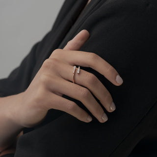 Anello Fabiani contrariè in oro rosa con diamanti 0,37Ct - Fabiani Gioiellerie
