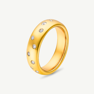 Anello Bubble Fascia in Oro Rosa e Diamanti 0,30