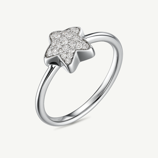 Anello Bubble a stella in oro bianco 18Kt con diamanti