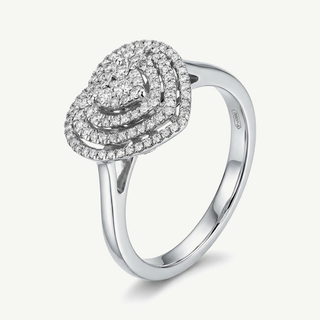 Anello Fabiani Gioiellerie cuore doppio in oro bianco 18kt – 0,36 ct