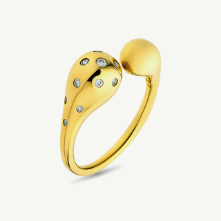 Anello Bubble in Oro giallo e Diamanti 0,12ct