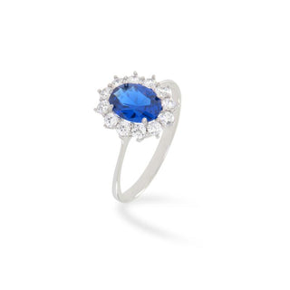 Anello Fabiani margherita con pietra blu - Fabiani Gioiellerie