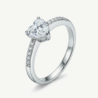 Anello Fabiani Cuore con Zircone in Oro Bianco