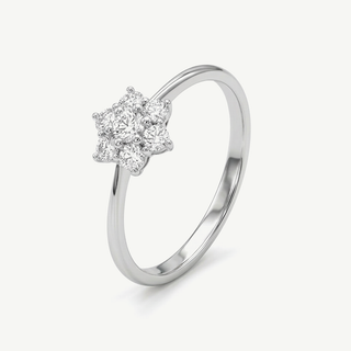 Anello Fabiani Gioiellerie margherita in oro bianco 14kt con zirconi