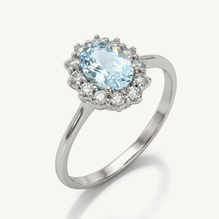 Anello Fabiani Margherita con acquamarina e diamanti