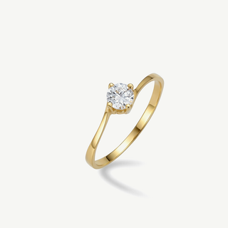 Anello Fabiani solitario in oro giallo 9kt con zircone
