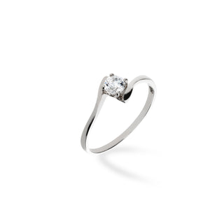 Anello Fabiani Solitario in Oro 9kt e Zircone