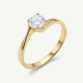 Anello Fabiani solitario in oro giallo 9Kt con zircone
