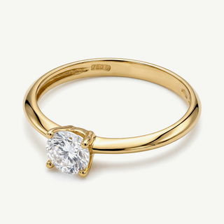 Anello Fabiani solitario in oro giallo 18kt con zircone