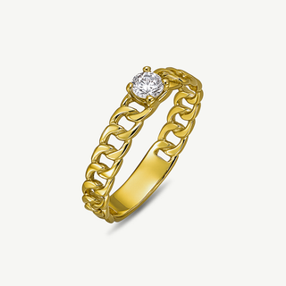 Anello Fabiani solitario in oro giallo 9Kt