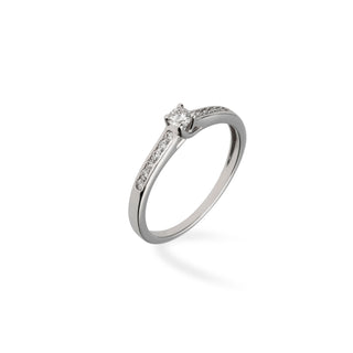 Anello Fabiani solitario con diamanti 0,10Ct - Fabiani Gioiellerie