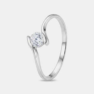 Anello Solitario Fabiani Oro Bianco 18Kt