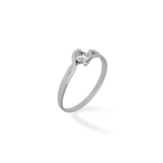 Anello Fabiani solitario in oro bianco 18Kt - Fabiani Gioiellerie