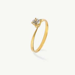 Anello Fabiani solitario in oro giallo 18kt con zircone