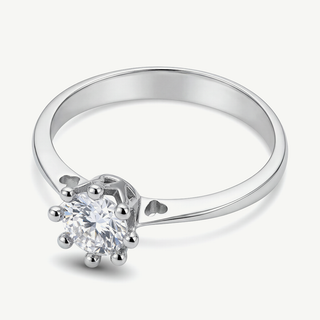 Anello Solitario Cuore Fabiani Oro Bianco 18Kt