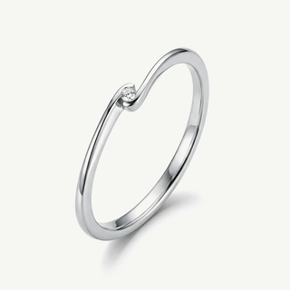 Anello Fabiani solitario in oro bianco 18kt con diamante 0,01 ct