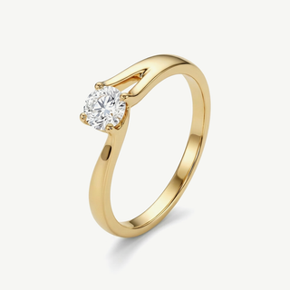 Anello solitario Fabiani in oro giallo 9kt con zircone taglio brillante