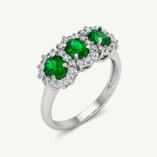 Anello Fabiani Trilogy con Smeraldi e Diamanti