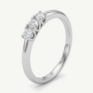 Anello Fabiani Gioiellerie Trilogy in Oro Bianco 18kt e Diamanti Naturali 0,21 ct